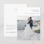 Budget Simple Photo Beach Destination Wedding Kaart (Voorkant / Achterkant)