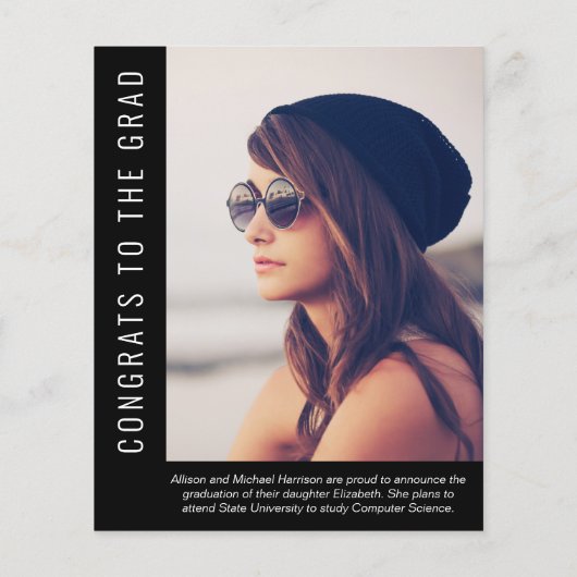 Budget Simple Photo Black Afstuderen (Achterkant)