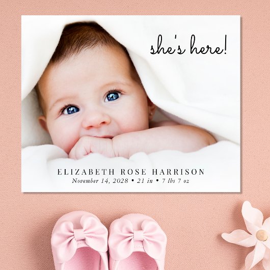Budget Simple Photo Collage Birth Notice