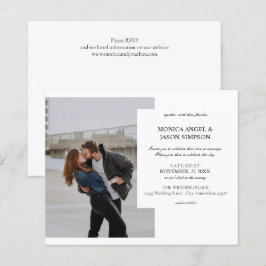 Budget Simple Photo Elegant Wedding Invitation