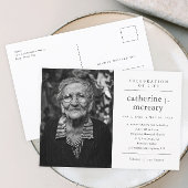 Budget Simple Photo Memorial Funeral Invitation Uitnodiging Briefkaart