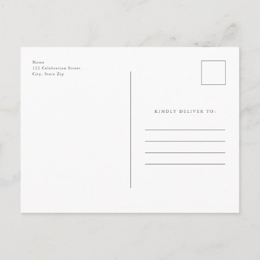 Budget Simple Photo Memorial Funeral Invitation Uitnodiging Briefkaart (Achterkant)
