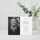 Budget Simple Photo Memorial Funeral Invitation Uitnodiging Briefkaart (Staand voorkant)