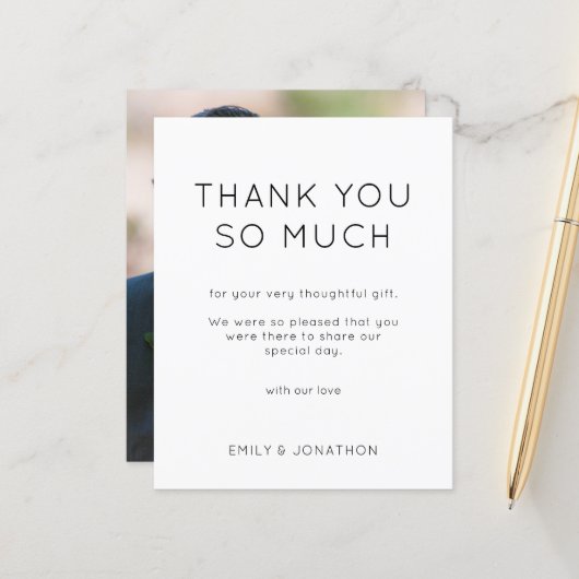 Budget Simple Photo Weddenschap Black White Hartel (Voorkant / Achterkant in situ)