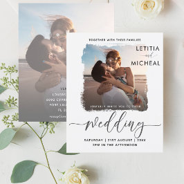 Budget Simple Photo Wedding Invitation
