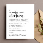 Budget Simple Photo Wedding Reception Invitation<br><div class="desc">Eenvoudige begrotingsvriendelijke trouwaankondiging en uitnodiging tot ontvangst. De voorzijde kenmerkt "gelukkig Ever na Partij"in een mengeling van een hedendaags manuscript en gewaagde moderne typografie. Pas uw bericht en uitnodiging meer in detail aan en voeg uw namen in een handtekeningsachtig manuscript toe. Aan de achterkant staan je trouwfoto, voornamen en trouwdatum....</div>