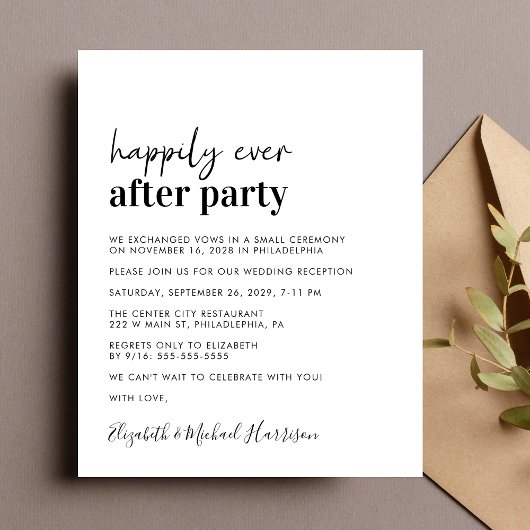 Budget Simple Photo Wedding Reception Invitation