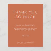 Budget Simple Photo Wedding Terracotta Dank u (Voorkant)