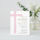 Budget Simple Pink Cross Girl First Holy Communion (Staand voorkant)