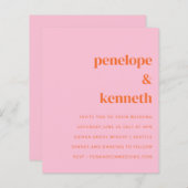 Budget Simple Pink Oranje Weddenschap (Voorkant / Achterkant)