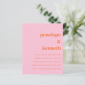 Budget Simple Pink Oranje Weddenschap (Staand voorkant)