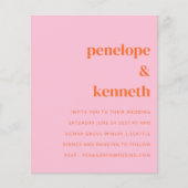 Budget Simple Pink Oranje Weddenschap (Voorkant)