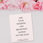 Budget Simple Pink Weduwen Ontvanging Uitnodiging