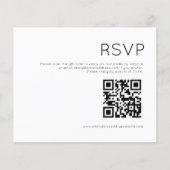 Budget Simple QR Code Black and White Wedding RSVP (Voorkant)