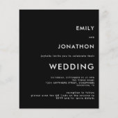 Budget Simple QR Code Black Weduwen Uitnodigen (Voorkant)