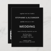 Budget Simple QR Code Black Weduwen Uitnodiging (Voorkant / Achterkant)