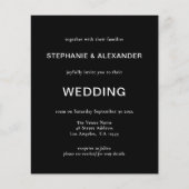 Budget Simple QR Code Black Weduwen Uitnodiging (Voorkant)