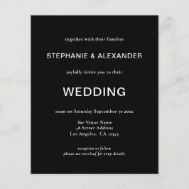 Budget Simple QR Code Black Weduwen Uitnodiging