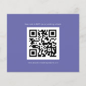 Budget Simple QR Code Blue Wedding RSVP (Achterkant)