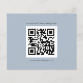 Budget Simple QR Code Dusty Blue Wedding RSVP (Achterkant)