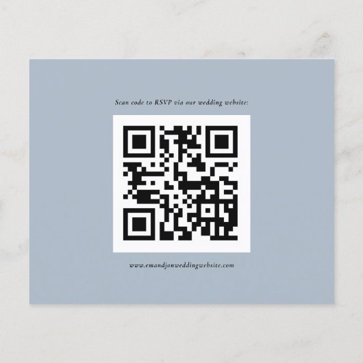 Budget Simple QR Code Dusty Blue Wedding RSVP (Achterkant)