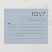 Budget Simple QR Code Dusty Blue Wedding RSVP (Voorkant)
