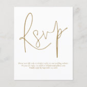 Budget Simple QR Code Gold Script Weduwend RSVP (Voorkant)