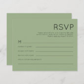 Budget Simple QR Code Sage Green Wedding RSVP (Voorkant / Achterkant)