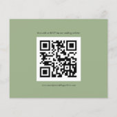 Budget Simple QR Code Sage Green Wedding RSVP (Achterkant)