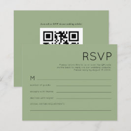 Budget Simple QR Code Sage Green Wedding RSVP