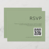 Budget Simple QR Code Sage Weddenschap RSVP (Voorkant / Achterkant)