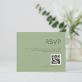 Budget Simple QR Code Sage Weddenschap RSVP (Staand voorkant)