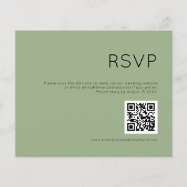Budget Simple QR Code Sage Weddenschap RSVP