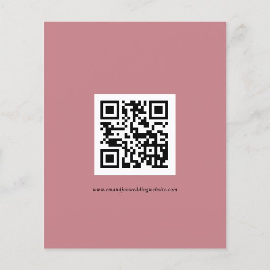 Budget Simple QR Code Script Weddenroze RSVP (Achterkant)