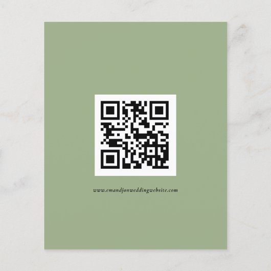 Budget Simple QR Code Script Weddenschap Sage RSVP (Achterkant)
