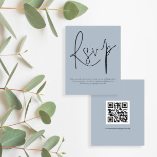 Budget Simple QR Code Script Weduwend Blue RSVP