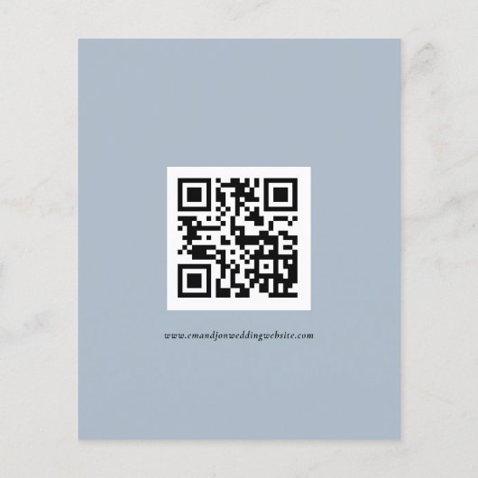 Budget Simple QR Code Script Weduwend Blue RSVP (Achterkant)