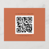 Budget Simple QR Code Terracotta Wedding RSVP (Achterkant)
