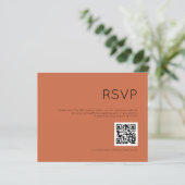 Budget Simple QR Code Terracotta Wedding RSVP (Staand voorkant)