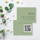 Budget Simple QR Code Weddenschap Sage Green RSVP