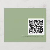 Budget Simple QR Code Weddenschap Sage Green RSVP (Achterkant)