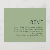 Budget Simple QR Code Weddenschap Sage Green RSVP (Voorkant)