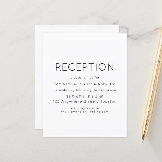 Budget Simple Reception Black White Wedding Encl (Voorkant / Achterkant in situ)