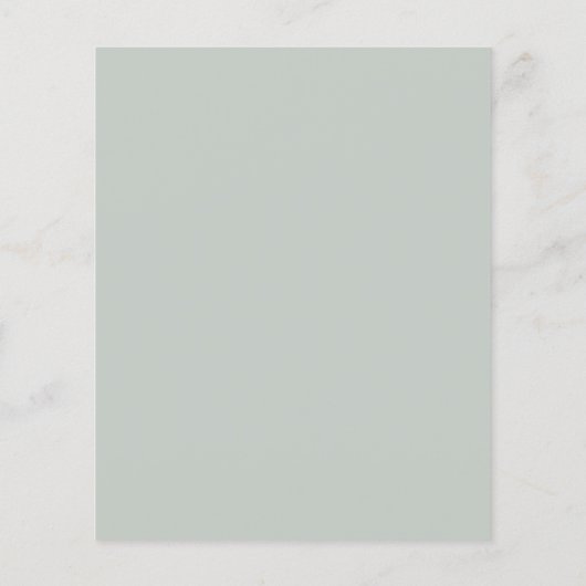 Budget Simple Sage Eucalyptus Weddenschap Uitnodig (Achterkant)