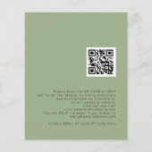 Budget Simple Sage Green QR Code Weddenschap Uitno (Achterkant)