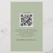 Budget Simple Sage Green QR Code Weddenschap Uitno (Achterkant)