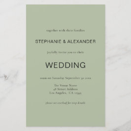 Budget Simple Sage Green QR Code Weddenschap Uitno