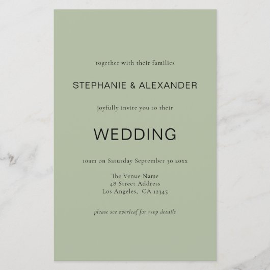 Budget Simple Sage Green QR Code Weddenschap Uitno (Voorkant)