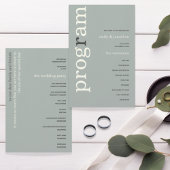 BUDGET Simple Sage Ivory Text Weddenprogramma
