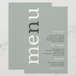 BUDGET Simple Sage Ivory Typography WeddenMenu
